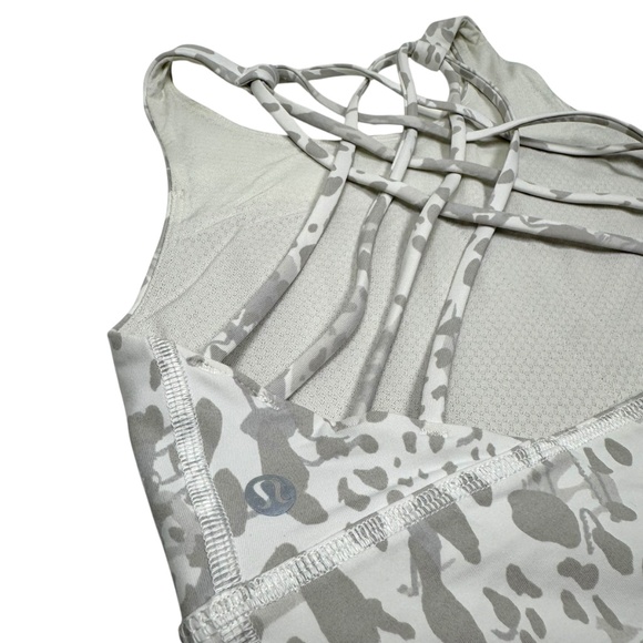 Lululemon | Free to Be High-Neck Longline Bra | 8 | Cheetah Camo Antique White - Picture 10 of 16